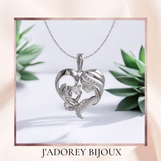 Pendentif « Lien d'amour » — Argent 925 rhodié & Zircones