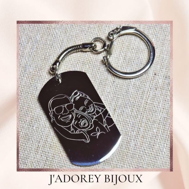 Porte-clés « Gravé pour la vie » — Acier inoxydable
