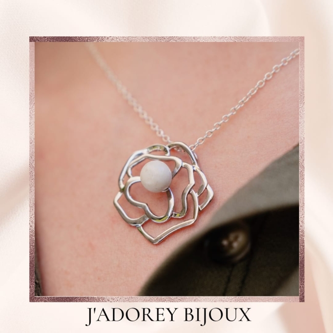 Pendentif « Fleur de Lait » — Argent 