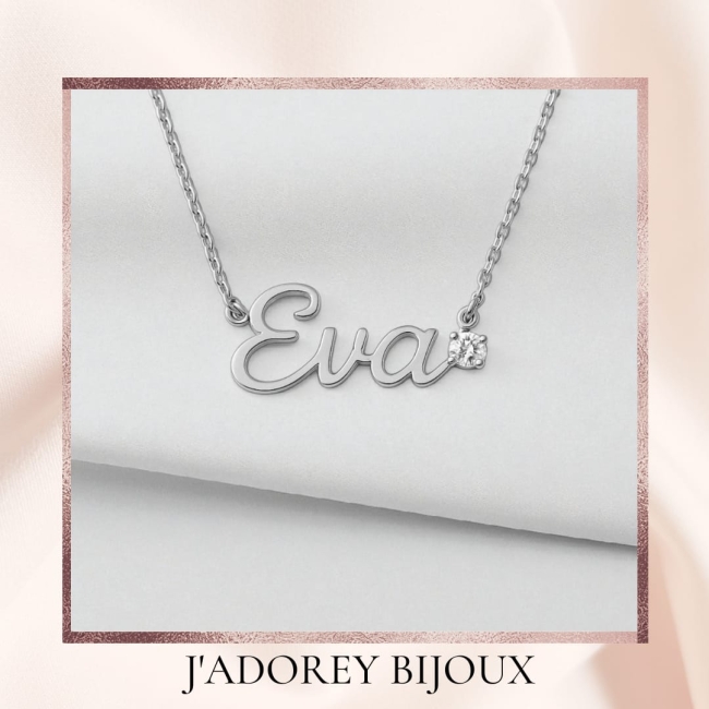 Collier prénom — Argent 925 & Zircon