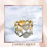 Bague « Cœur de Lait » — Argent 925 &amp; 16 zircones